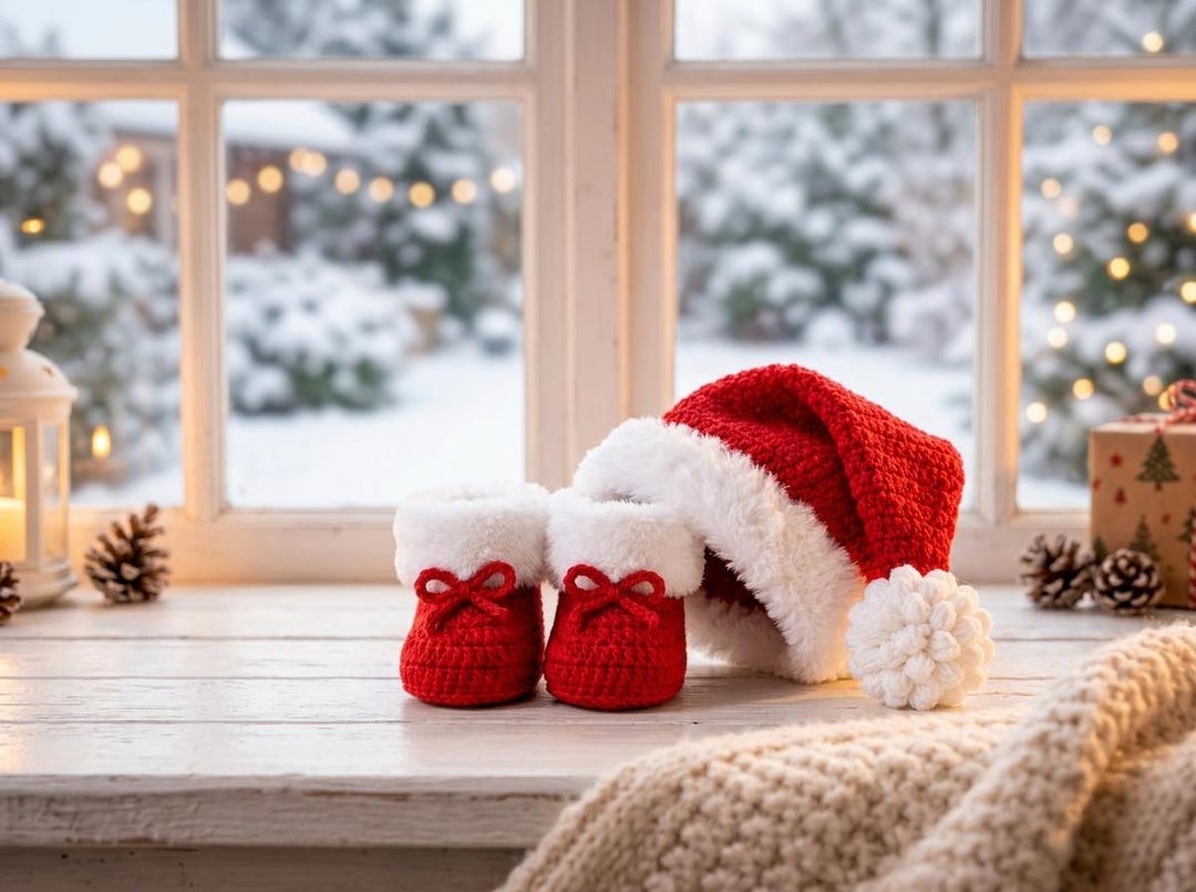 Santa Boots Crochet Pattern PDF, Christmas Slippers and Floppy Santa ...