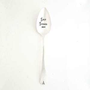 CUSTOM Hand Stamped Serving Spoon.  Hand Stamped Vintage Spoon. Sarcastic Gift. Cooking Quote. Funny Chef Gift. Foul-Mouth Flatware