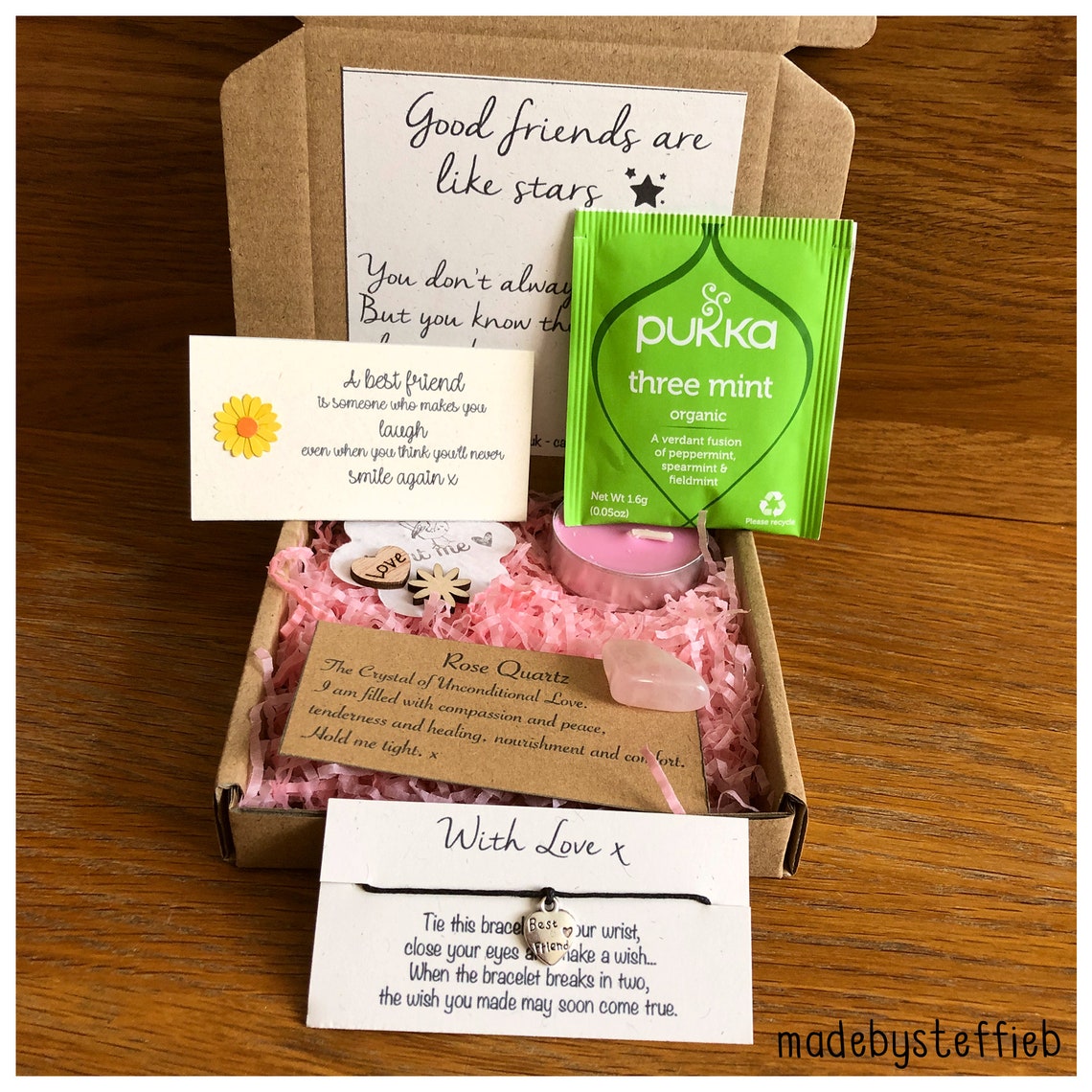 Best Friend box Friendship box Hygge BFF Wish string Etsy