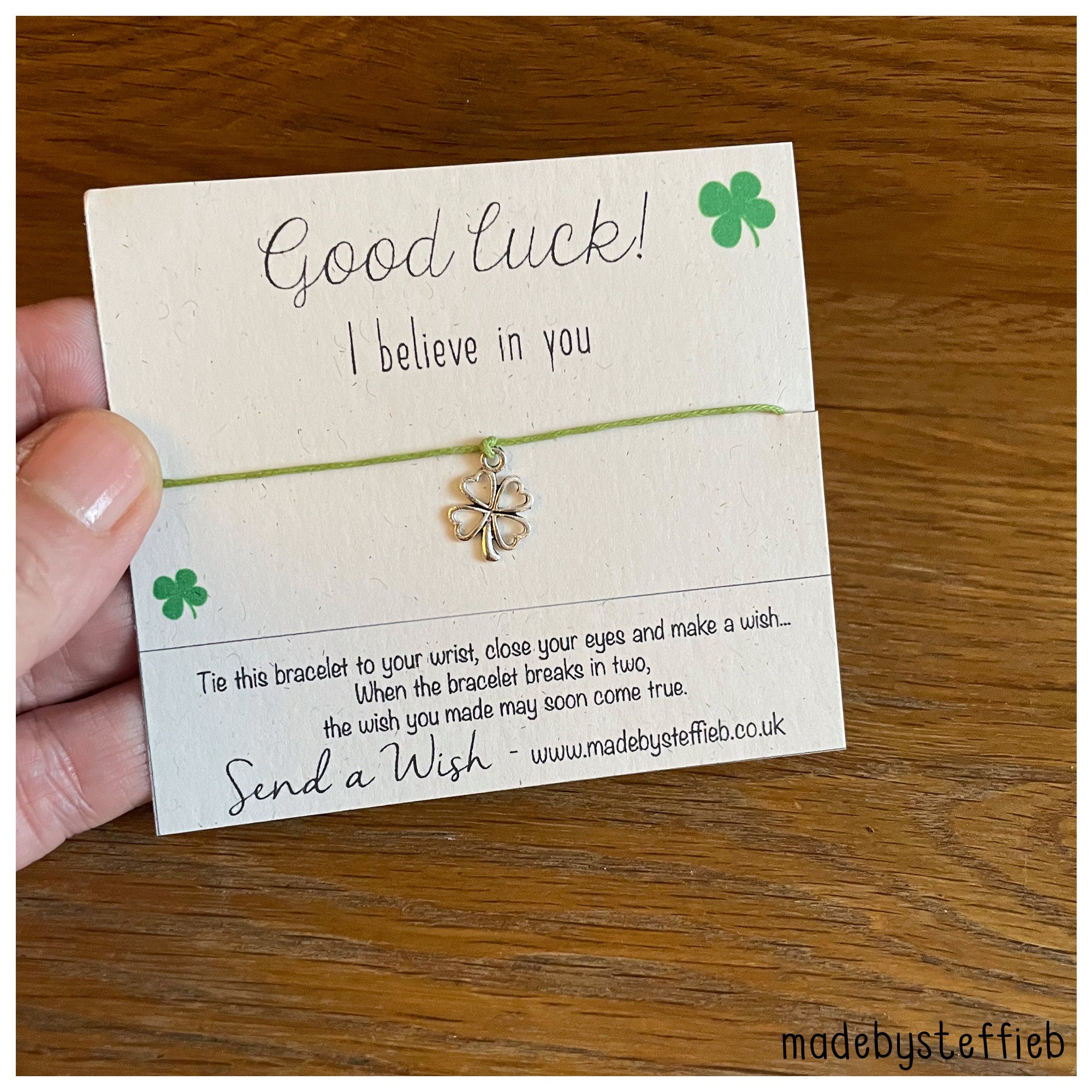 Good luck gift Friendship Bracelet Be Lucky Clover leaf Etsy