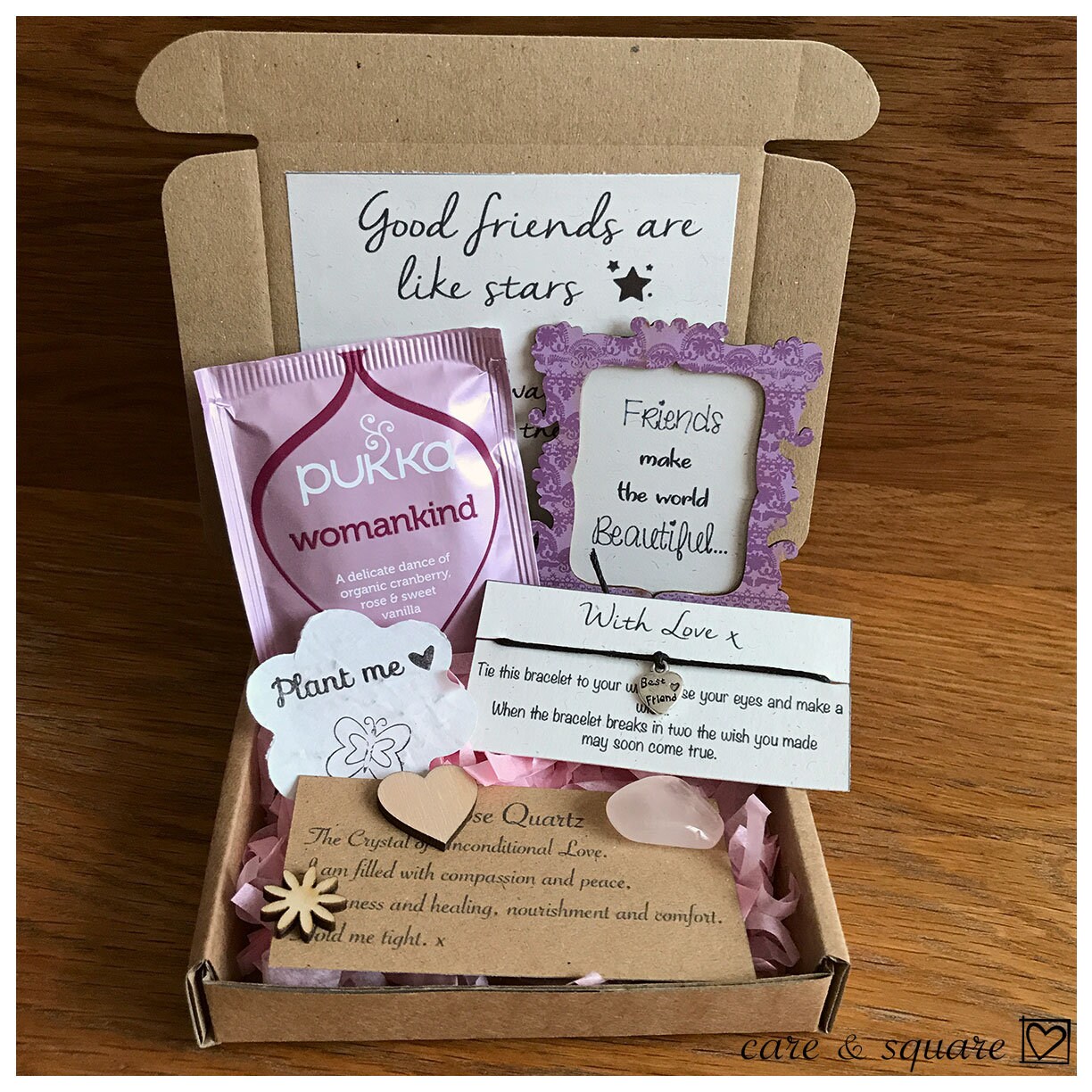 Best Friend box Friendship box Hygge BFF Wish string Etsy