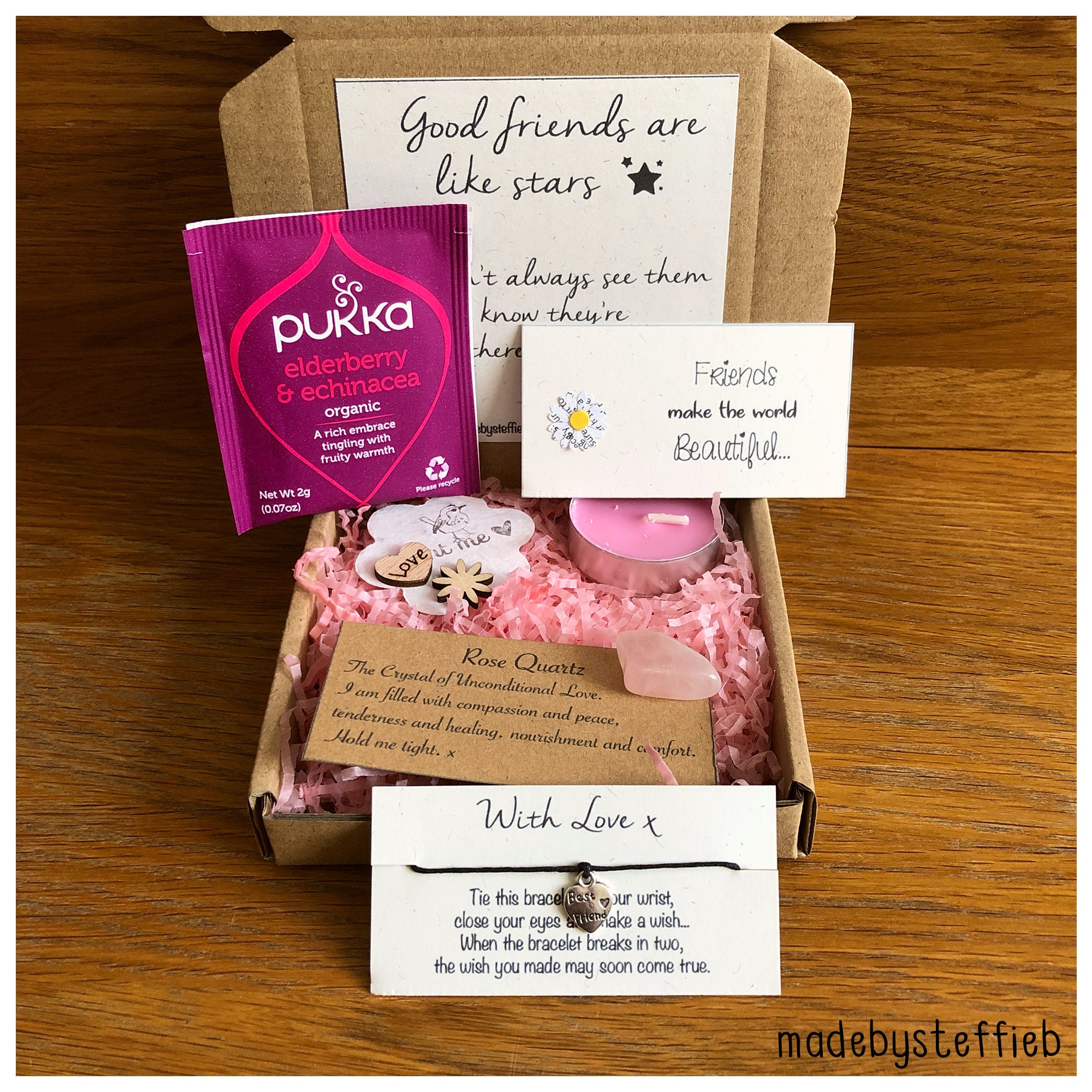 Best Friend box Friendship box Hygge BFF Wish string Etsy
