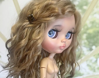 289 Blythe wig on scalp RBL TBL  dark blond color natural curls Blythe doll wig Reroot scalp mohair mohair wig