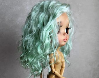 273 Blythe scalp TBL  RBL hair color color Mint Kiwi Light green Blythe doll wig Reroot scalp mohair wig mohair