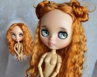 239 Blythe scalp TBL RBL  RBL new long curly color ginger Blythe doll wig Reroot scalp mohair wig mohair