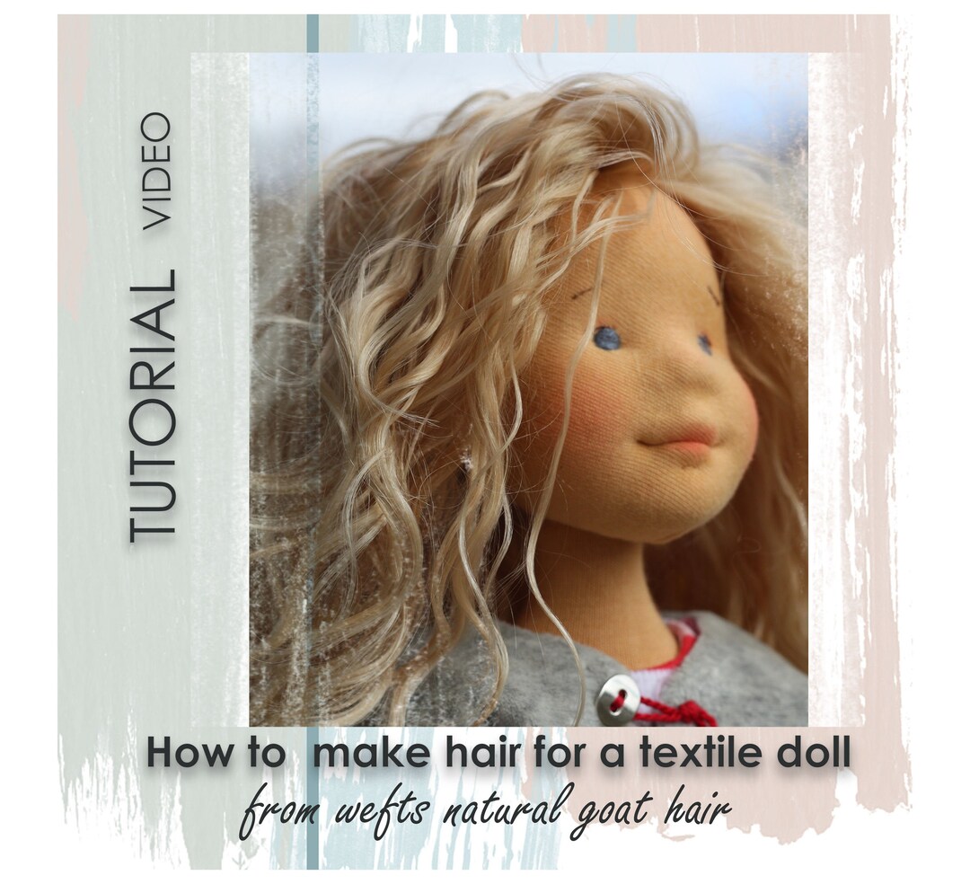 Video Tutorial How to Sew Wefts to the Head of a Textile Doll Etsy
