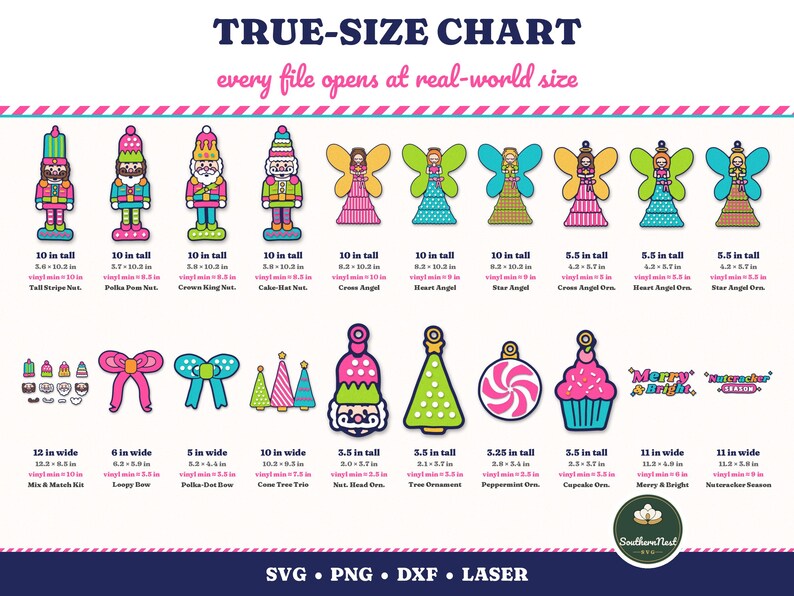 Nutcracker SVG Bundle, 20 Whimsical Christmas Designs, Pink Nutcracker Angel Ornament Laser Cut File, Layered Christmas Sign SVG PNG image 7