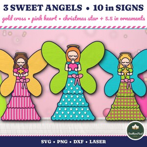 Nutcracker SVG Bundle, 20 Whimsical Christmas Designs, Pink Nutcracker Angel Ornament Laser Cut File, Layered Christmas Sign SVG PNG image 3