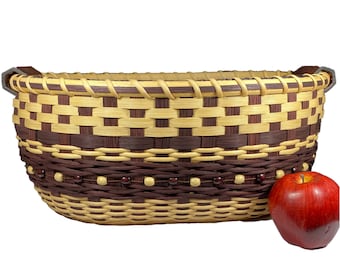 BASKET WEAVING PATTERN - "Hazel" Gathering Basket on Wood Base
