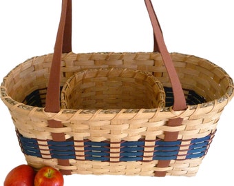 BASKET PATTERN "Faye" Tote Divided Basket with Shaker Tape
