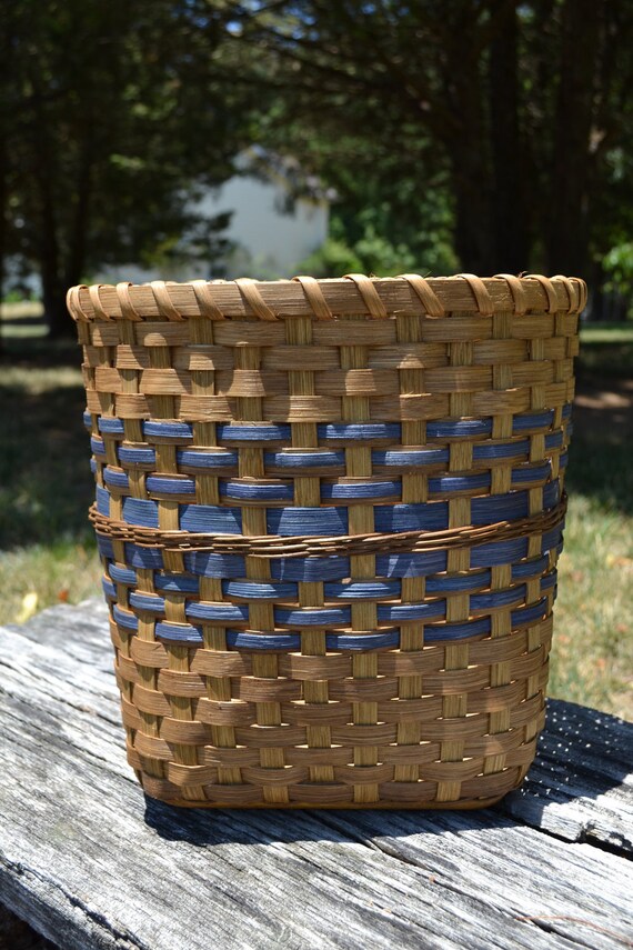Items similar to Large Woven Reed Basket Storage Yarn Sewing or Waste