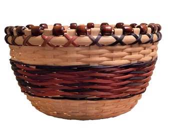 BASKET PATTERN  - "ELSA" - Beaded Rim Table Basket