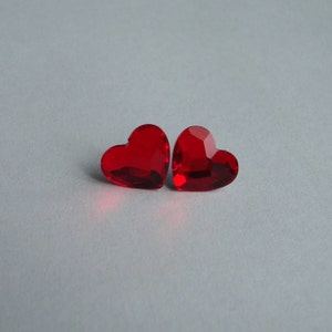 Red Heart Studs Swarovski Crystal Earrings Surgical Steel Posts Stud Mini Hearts Crystals