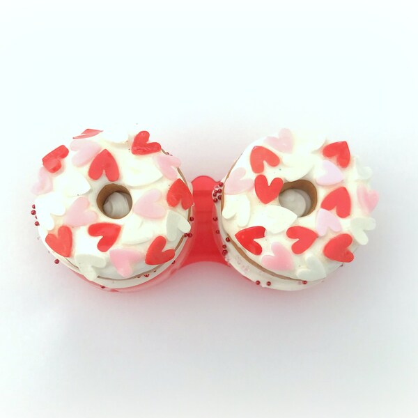 Donut Contactlenzen Case, Contactlenshouder, Brillen Cadeau, Kawaii Decoden, Polymeer Klei, Fairy Kei, Valentijnsdag Cadeau, Brillen Cadeau