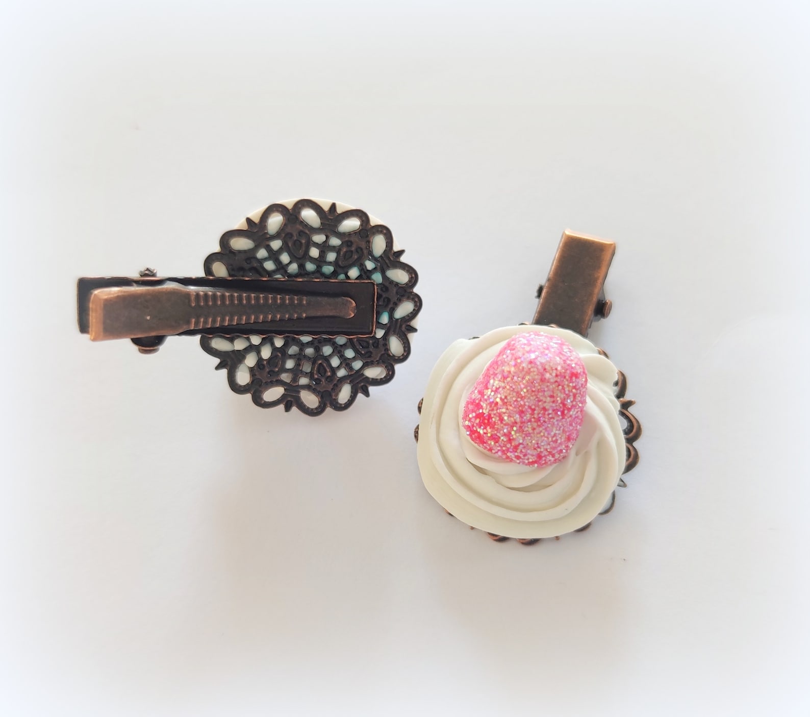 Set of 2 Polymer Clay Hair Clips Polymer Clay Sugar Gum Etsy