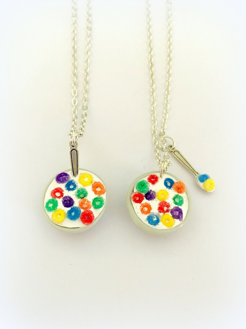 Cereal Bowl Necklace Polymer Clay Charm Fruit Loops Cereal Etsy