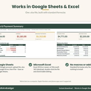 Works in Google Sheets and Excel 2016 or newer, standard formulas only