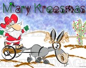 Items similar to Funny Christmas Card - Mexican Santa Claus Humorous Christmas Cards funny