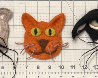 Needle Felted Cat Magnets: Refrigerator Decor
