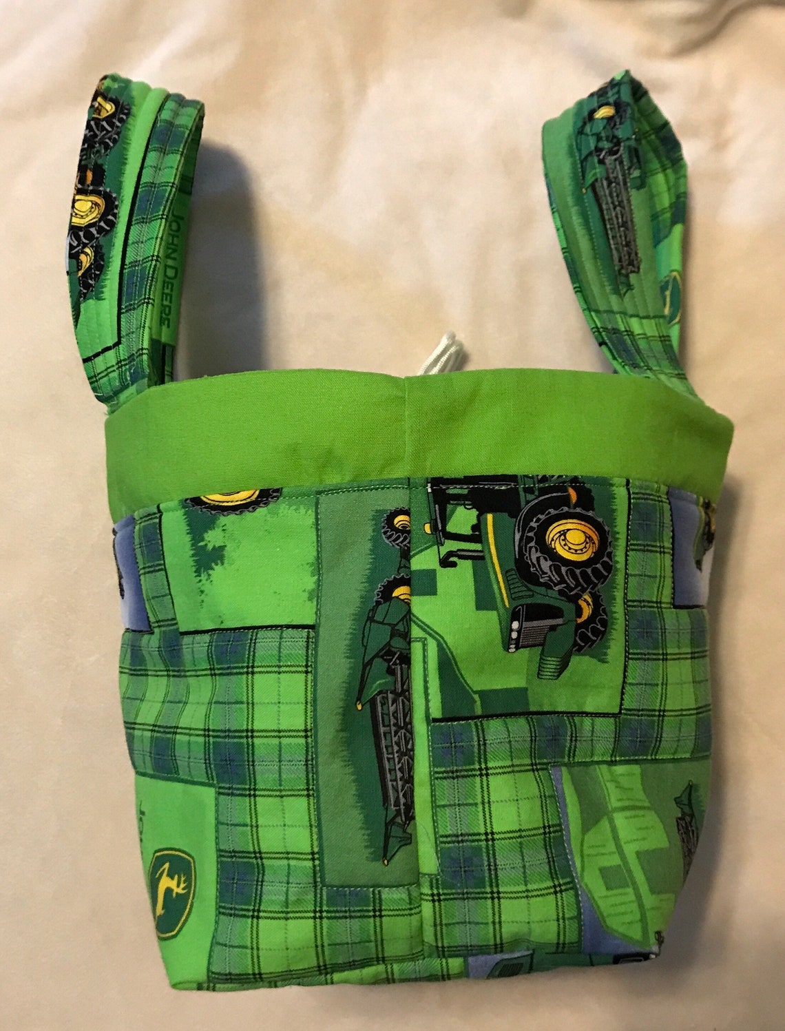 John Deere Fabric Drawstring Bag With Handles Bucket Bag Etsy