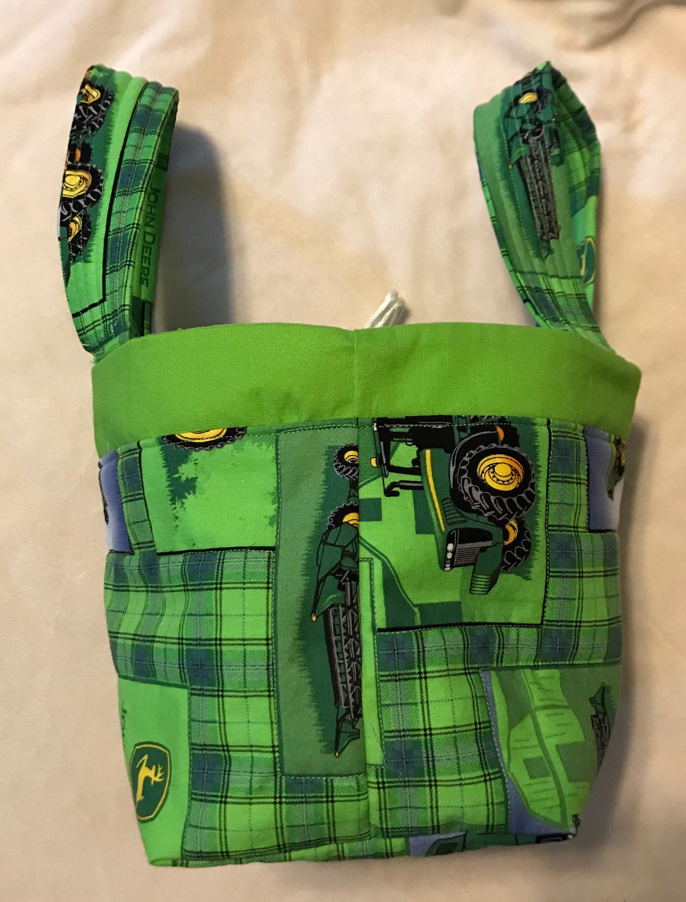 John Deere fabric drawstring bag with handles bucket bag Etsy