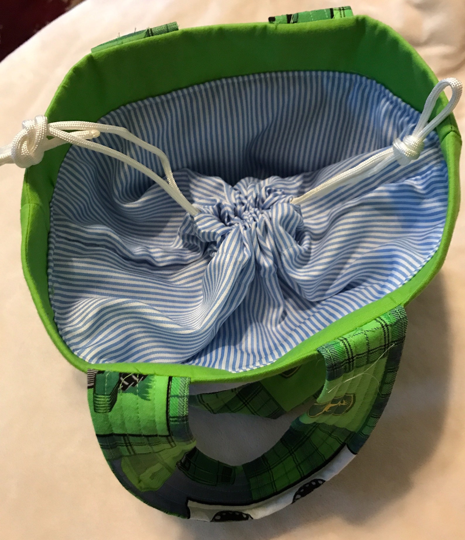 John Deere Fabric Drawstring Bag With Handles Bucket Bag Etsy