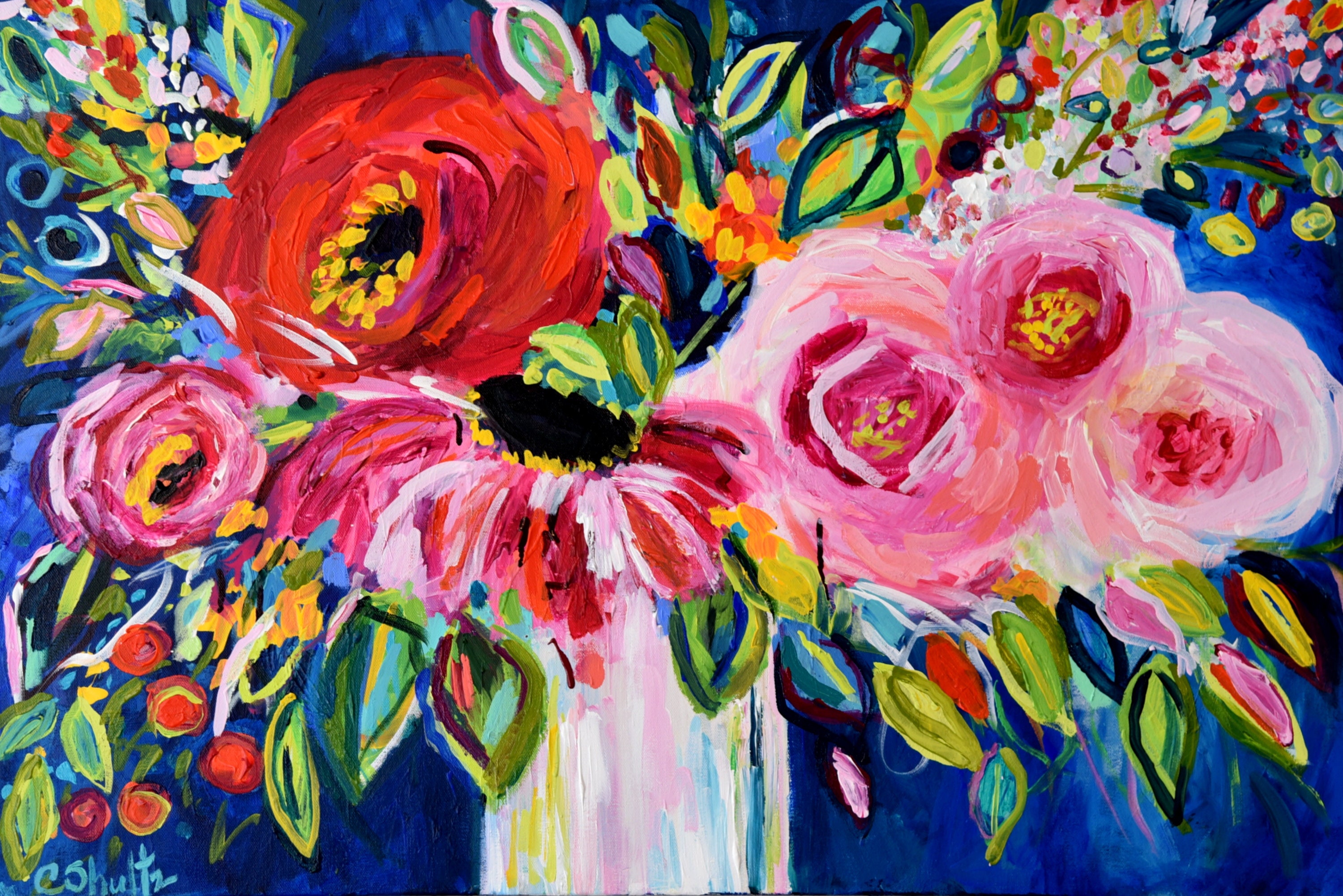 Fun with bright flowers! Do you all like to paint floral