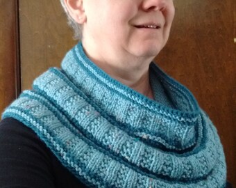 KNITTING PATTERN PDF Rails to Trails Ribbed Cowl