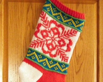 KNITTING PATTERN PDF All is Bright Stranded Norwegian Christmas Stocking
