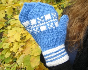 Knitting Pattern PDF Latvian Boxes Mittens, bulky weight, two color, stranded, design