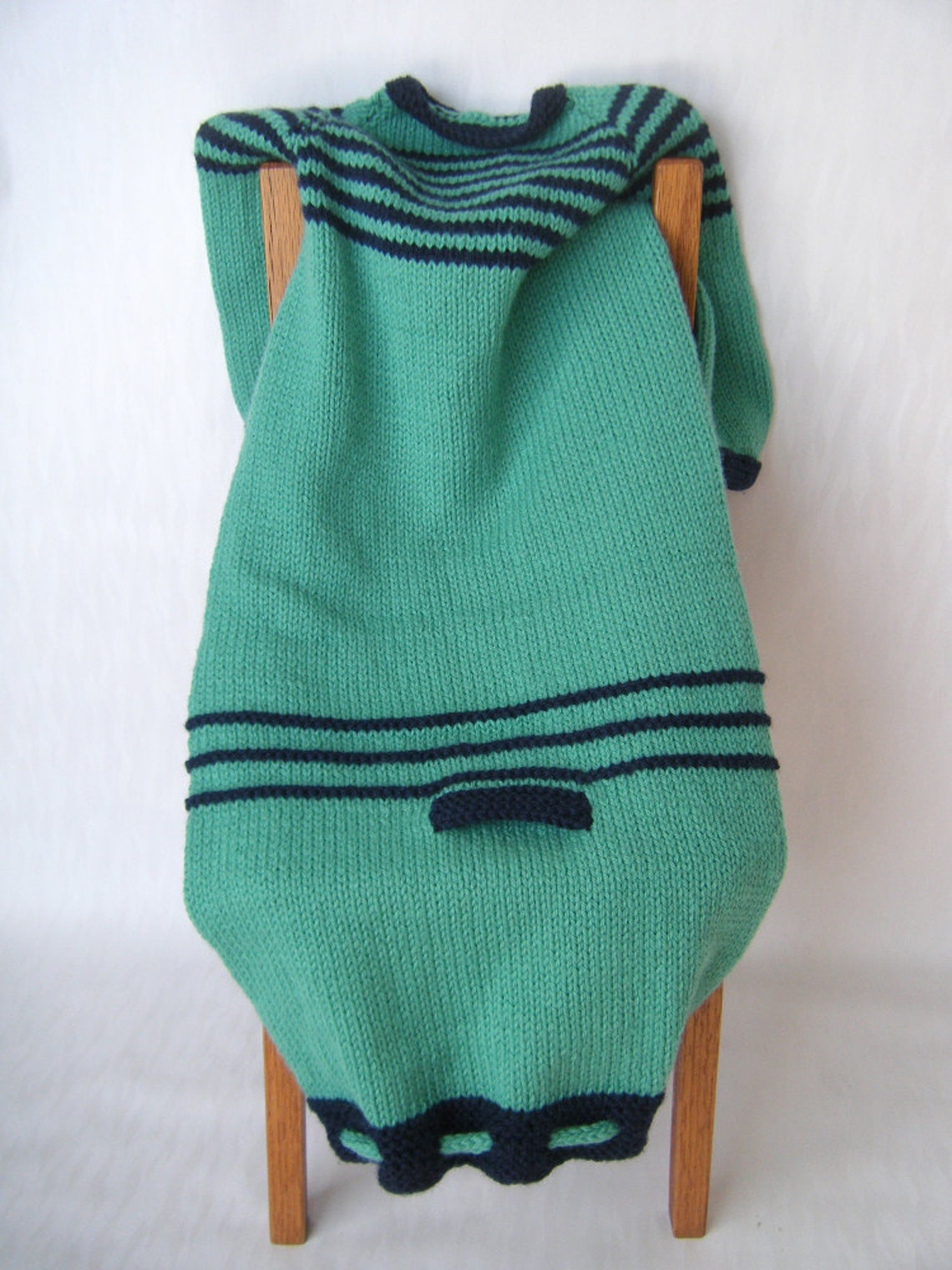 Knitting Pattern PDF Baby Bunting Sleep Sack, Drawstring Bottom, Seat