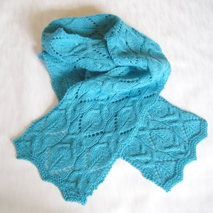 Strickmuster PDF, karibische Kabel & Spitze Schal, Anleitung zum Stricken