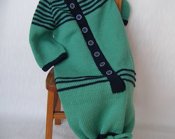 Baby Bunting Knitting Pattern PDF, Button-Front Sleep Sack