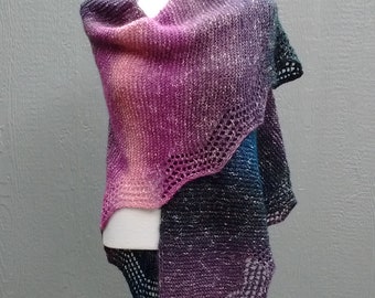 Lace Shawl Knitting Pattern - Easy Garter Stitch (PDF Pattern)