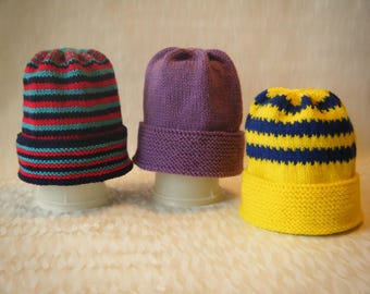 Warm My Ears Hat with Garter Cuff for Extra Warmth, PDF Knitting Pattern