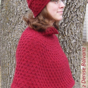 Amaliya Textured Cowl Capelet, Cape KNITTING PATTERN PDF instructions image 2