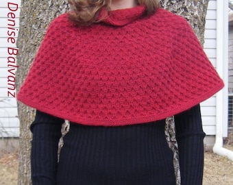 Amaliya Textured Cowl Capelet, Cape KNITTING PATTERN PDF instructions