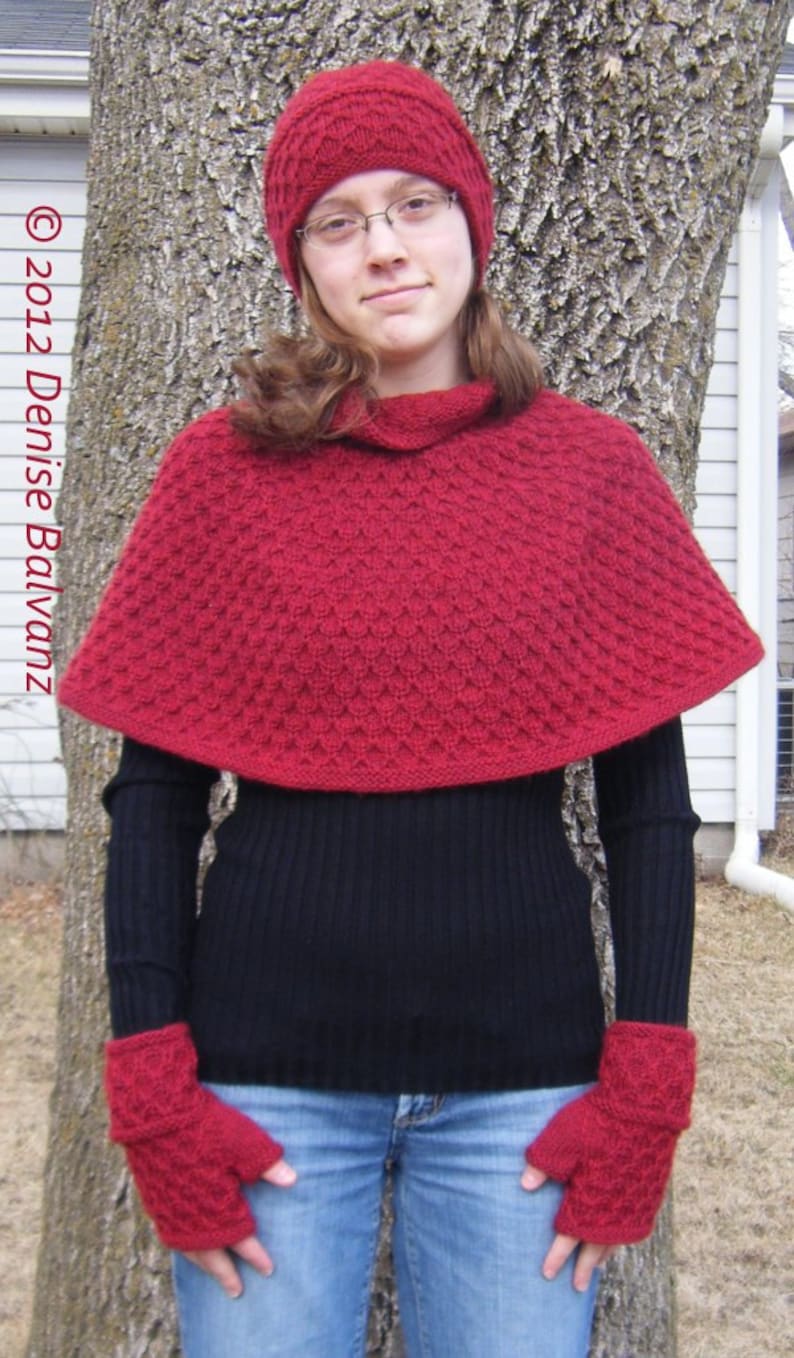 Amaliya Textured Cowl Capelet, Cape KNITTING PATTERN PDF instructions image 1