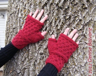 Amaliya Textured Fingerless Mitts KNITTING PATTERN PDF