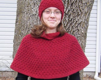 Amaliya Textured Cowl Capelet, Cape KNITTING PATTERN PDF instructions