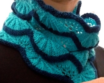 Knitting Pattern PDF Clarion Lace Cowl, instructions for knitting