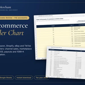 QuickBooks Online Chart of Accounts | E-commerce | Import-Ready CSV + Excel Workbook, Tax Line Mapping, PDF Guide
