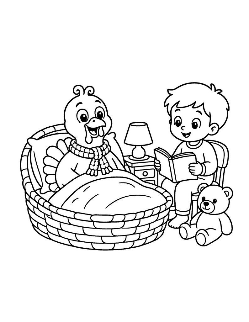 Diversión de Acción de Gracias: ¡Los pavos dan un festín! Un divertido libro para colorear de Acción de Gracias para niños de 6 a 10 años, 50 páginas imprimibles, descarga instantánea en PDF. imagen 8