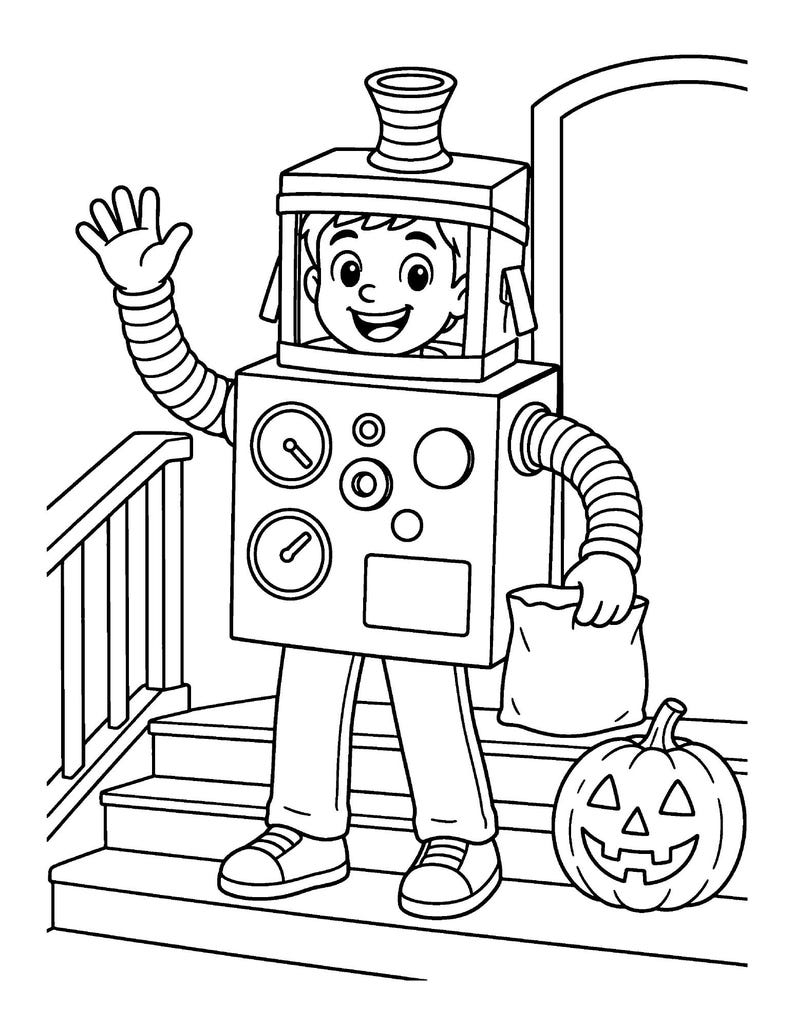 Goofy Ghouls Night Out Halloween Coloring Book for Kids 6-10, 50 Funny Printable Pages, Ghosts, Costumes and Candy PDF imagen 3