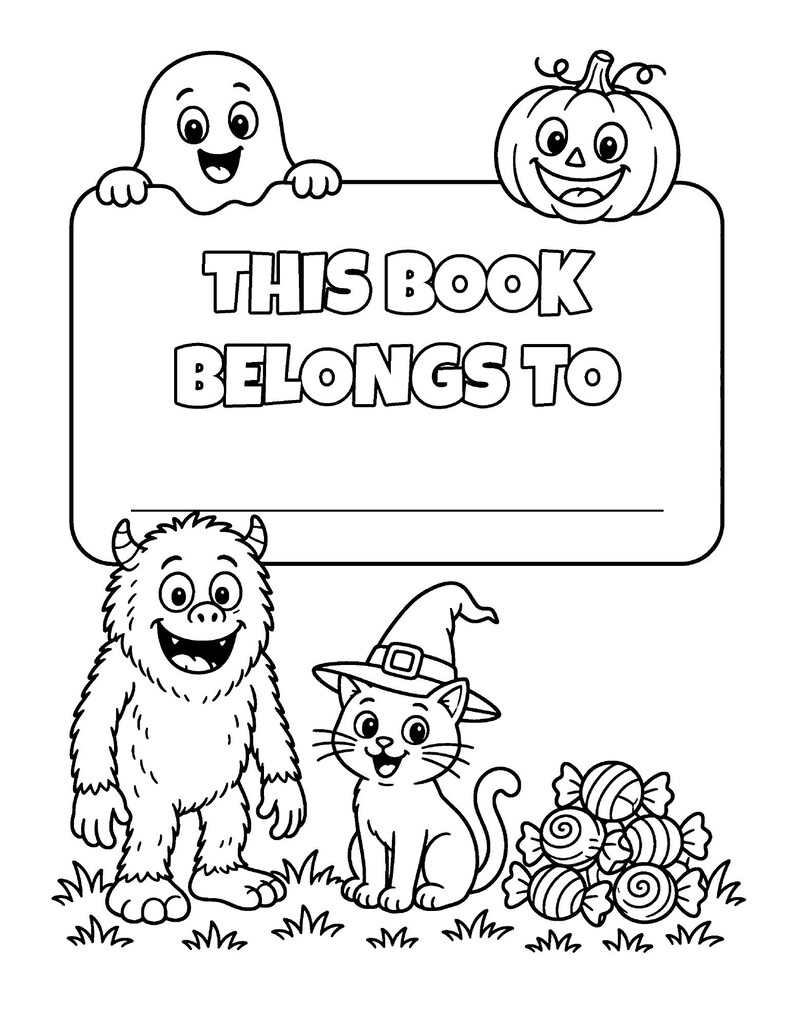 Goofy Ghouls Night Out Halloween Coloring Book for Kids 6-10, 50 Funny Printable Pages, Ghosts, Costumes and Candy PDF imagen 8