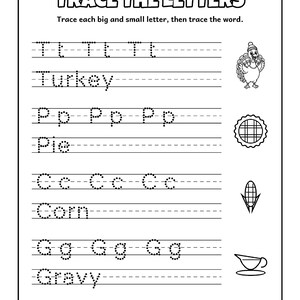 Pass the Giggles! Thanksgiving Activity Book for Kids 6-10, 50 Printable Pages, Coloring, Word Search, Mazes, Tracing, PDF image 6