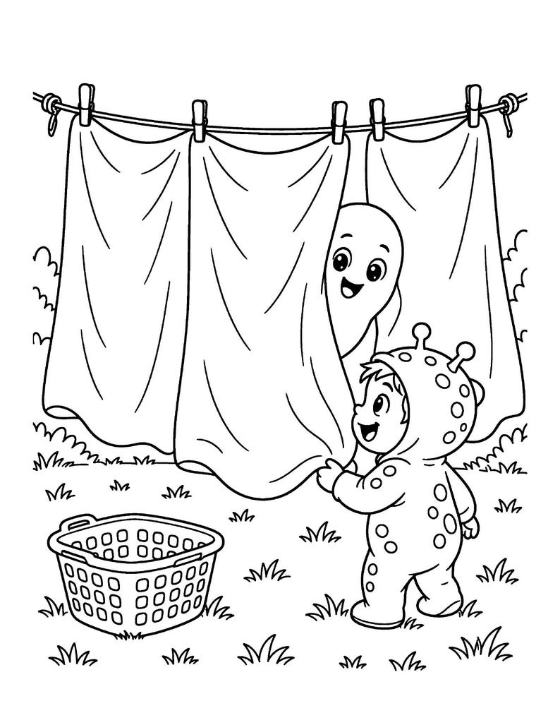 Goofy Ghouls Night Out Halloween Coloring Book for Kids 6-10, 50 Funny Printable Pages, Ghosts, Costumes and Candy PDF imagen 5