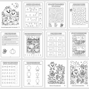 The Pumpkin Puzzle Club Halloween Activity Book for Kids 6-10, 50 Printable Pages, Coloring, Word Search, Mazes, Tracing PDF imagen 10