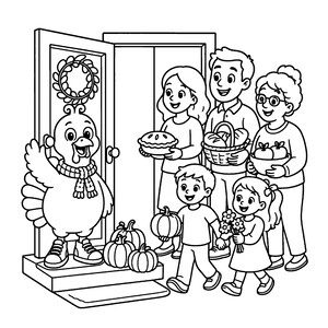 Diversión de Acción de Gracias: ¡Los pavos dan un festín! Un divertido libro para colorear de Acción de Gracias para niños de 6 a 10 años, 50 páginas imprimibles, descarga instantánea en PDF. imagen 6