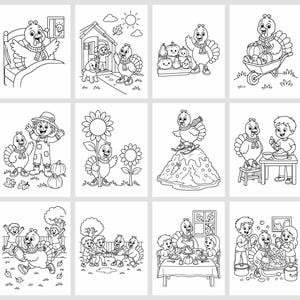Diversión de Acción de Gracias: ¡Los pavos dan un festín! Un divertido libro para colorear de Acción de Gracias para niños de 6 a 10 años, 50 páginas imprimibles, descarga instantánea en PDF. imagen 10